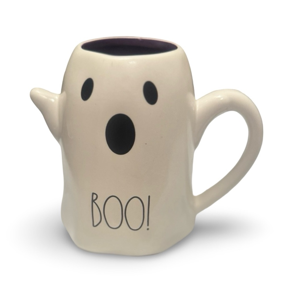 Rae Dunn Ghost Mug - Cream and Black
